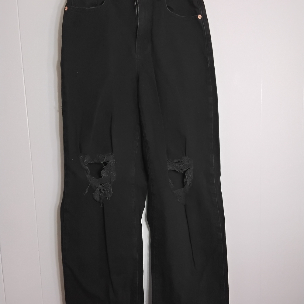Wild Fable Black Distressed Flare Jeans